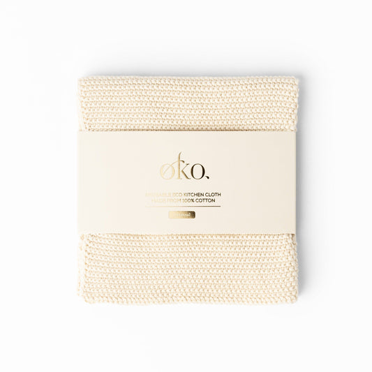 ØKO Eco Kitchen Cloth 100% Cotton 1pc - Oatmeal - Gold