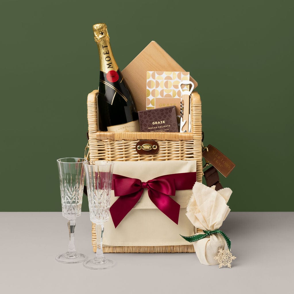 Custom Christmas gift ideas for staff - Champagne & Sunshine, a sparkling and cheerful gift set for employees