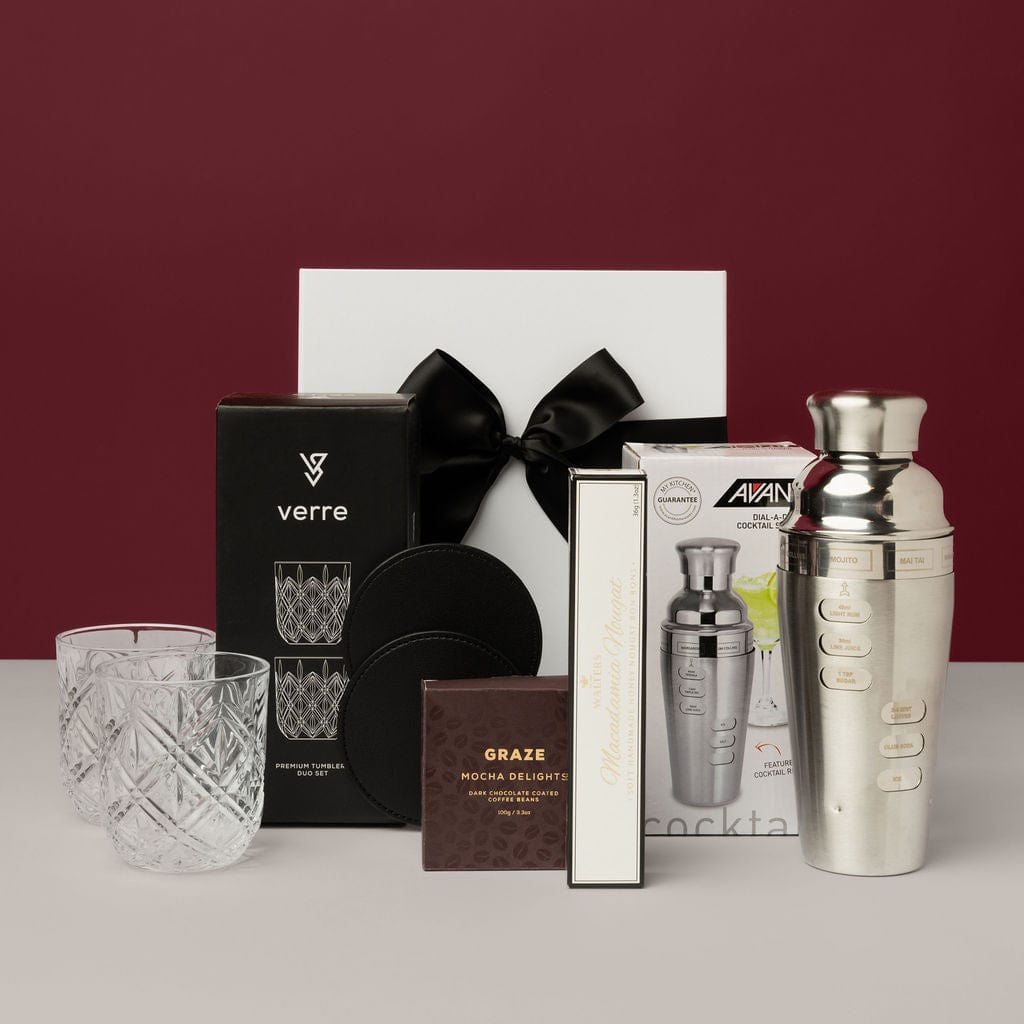 Corporate holiday gifts - Cocktails for Christmas, custom Christmas gift set with festive drinks.