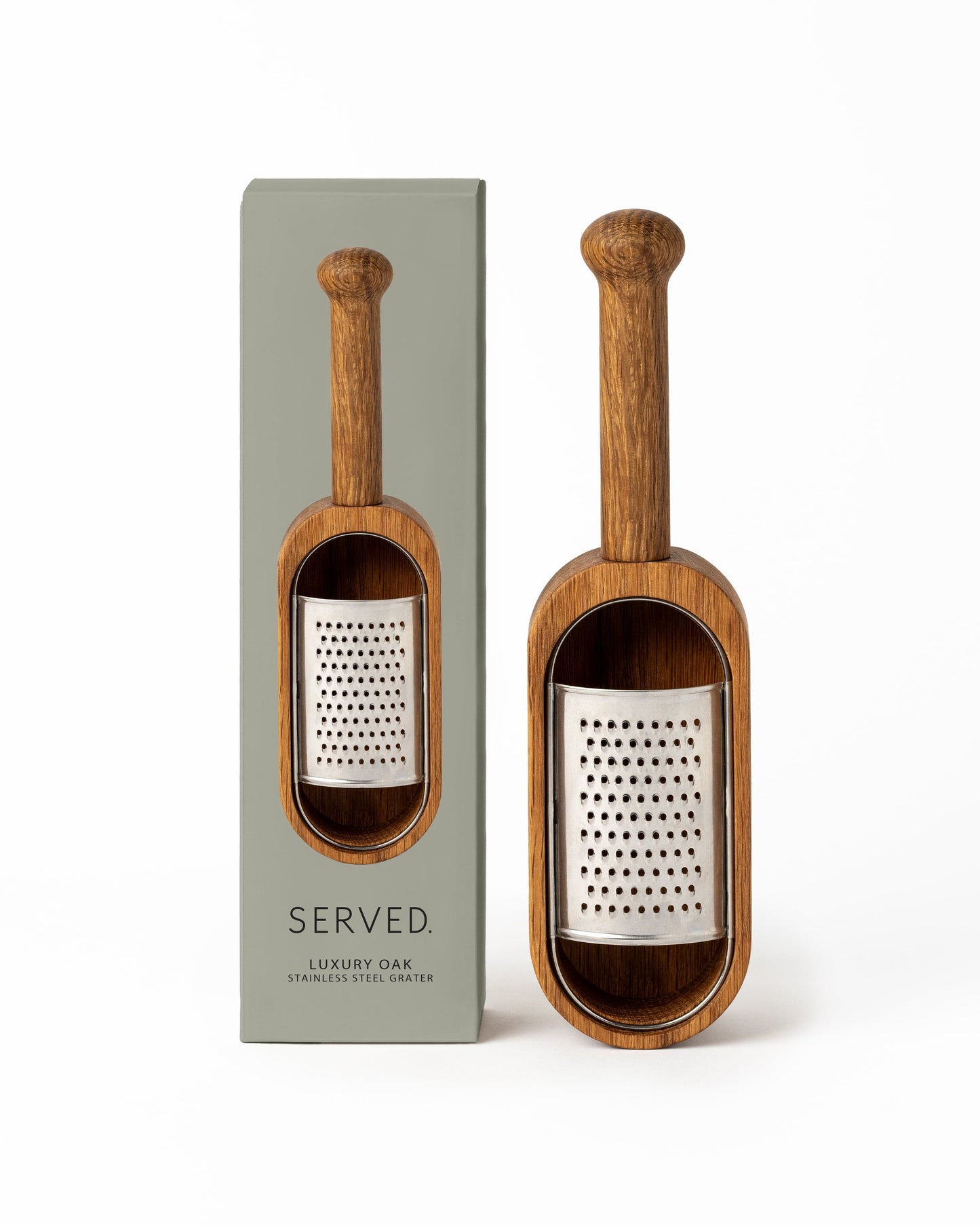 SERVED Oak & Stainless Steel Grater