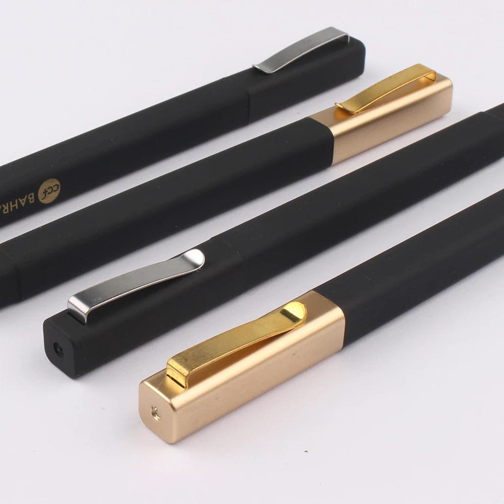 Soft Touch Square Pen Black Ink - Gold Lid