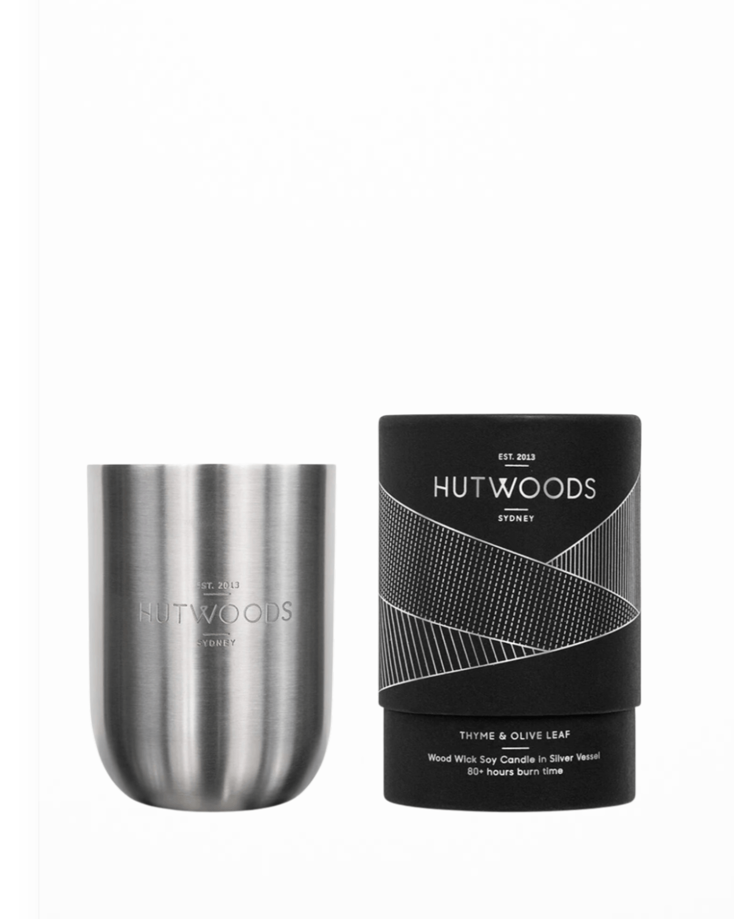 Hutwoods Luxury Brushed Silver Brass Candle - Grapefruit & Chamomile - 350g