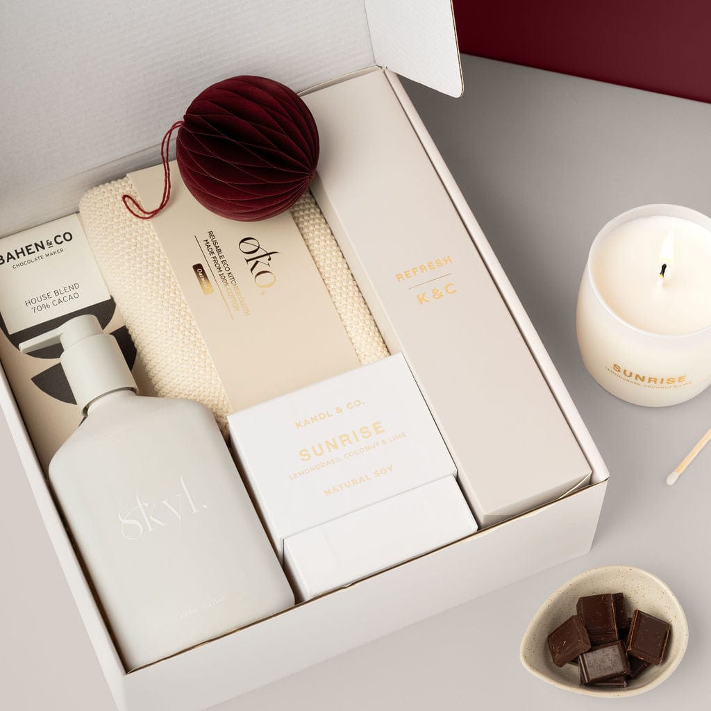 Custom corporate holiday gifts - The Holiday Reset, a rejuvenating gift set for staff and clients