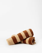 AQUANORD Striped Beach Towel/s - 75 x 150cm Expresso Sand