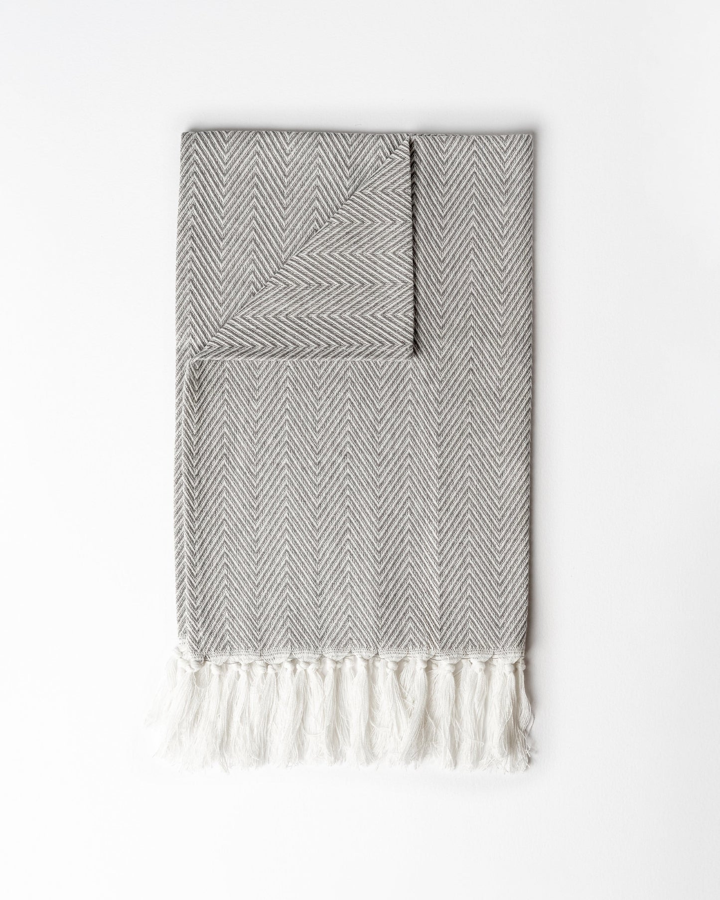 Grey Striped Hand Towel