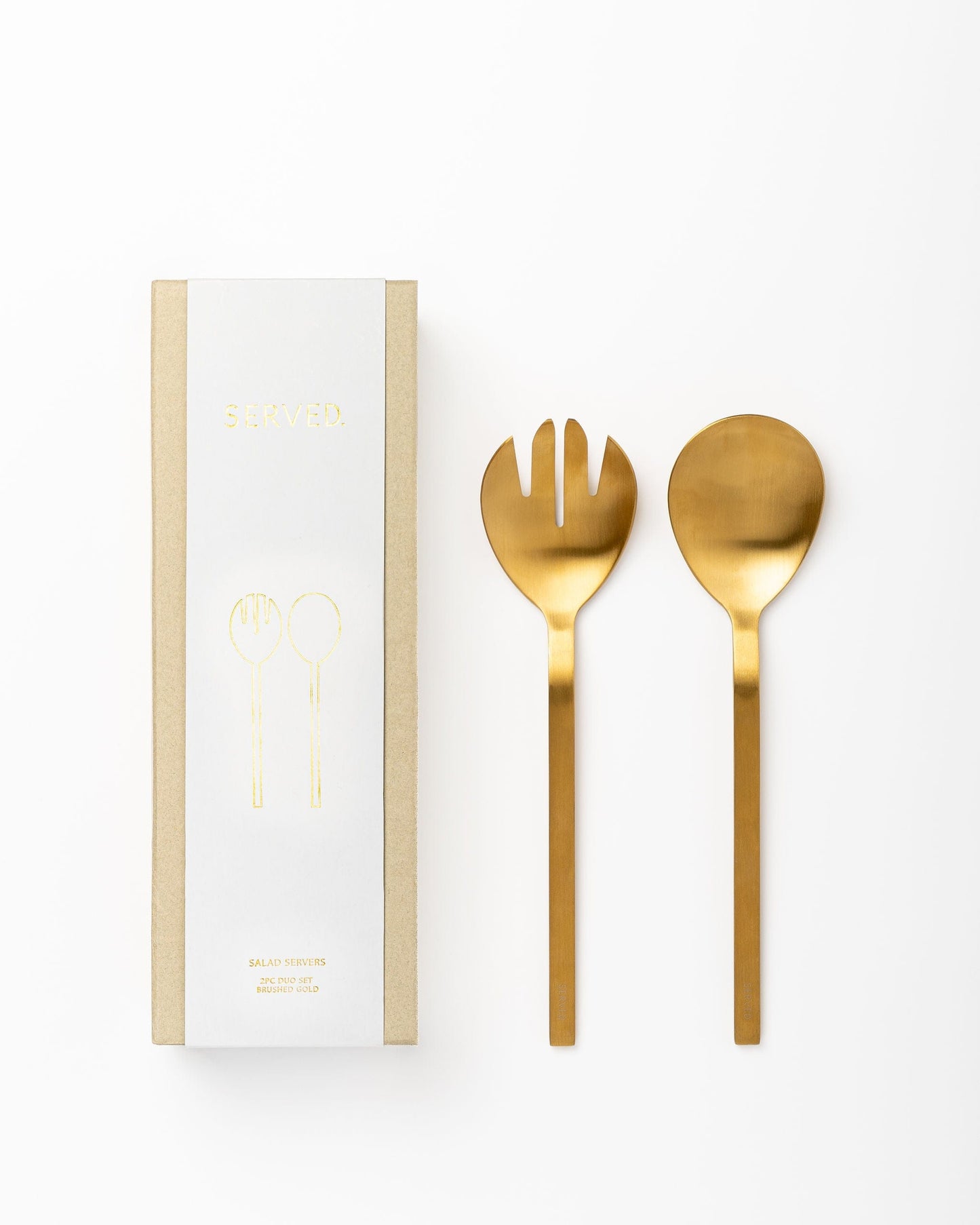 SERVED Brushed Gold Salad Servers - 2pcs