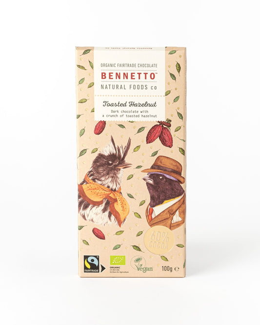 BENNETTO Artisan Toasted Hazelnut Chocolate Bar 100g